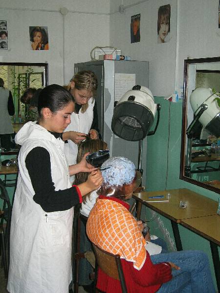 Hairdresser work room